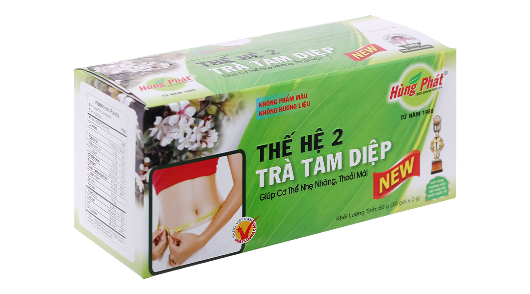 Trà Tam Diệp thế hệ 2 hỗ trợ giảm cân hộp 30 gói x 2g - 09/2024  |nhathuocankhang.com